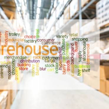 image of interior rhode island warehouse with boxes and freight on shelves